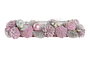 DKD Home Decor Portavelas Piña Cristal Rosa Palo
