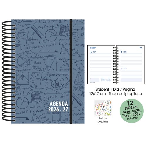 SENFORT Agenda Escolar Student 2026-27 Diseño Maths Plomo SENFORT Agenda Escolar Student 2026-27 Diseño Maths Plomo