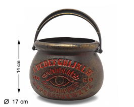 Caldero Mágico Decorativo Brujita Ojo Rojos 14x17 cm