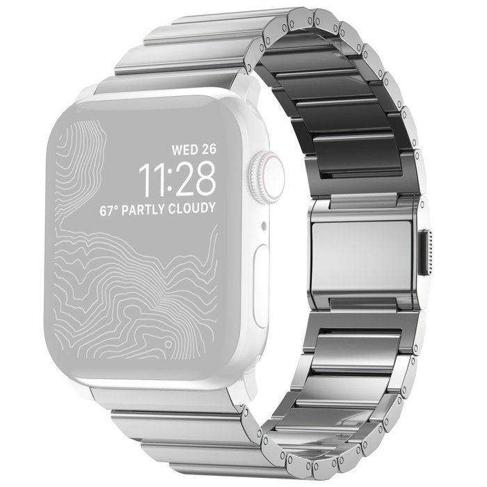 Nomad NM1A4HSXS0 Correa de Acero Inoxidable Plata para Apple Watch 42/44/45/49mm Nomad NM1A4HSXS0 Correa de Acero Inoxidable Plata para Apple Watch 42/44/45/49mm