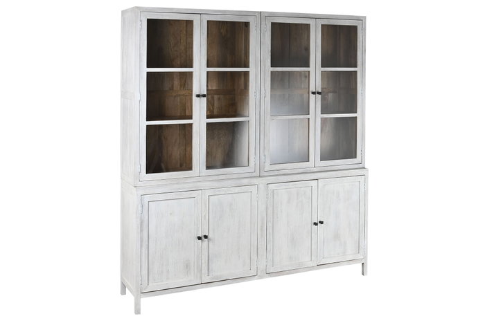 DKD Home Decor Vitrina de Mango y Cristal Blanco 200x45x230 DKD Home Decor Vitrina de Mango y Cristal Blanco 200x45x230