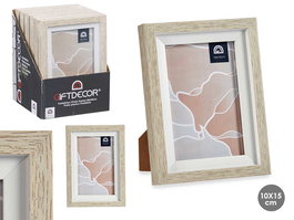 Giftdecor Portafotos Natural Borde Blanco 10x15 cm (13.5x18.8x2 cm) (Set de 24)