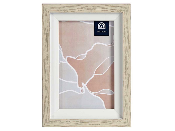 Giftdecor Portafotos Natural Borde Blanco 10x15 cm (13.5x18.8x2 cm) (Set de 24)