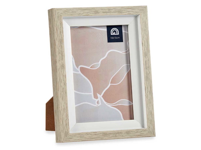 Giftdecor Portafotos Natural Borde Blanco 10x15 cm (13.5x18.8x2 cm) (Set de 24)