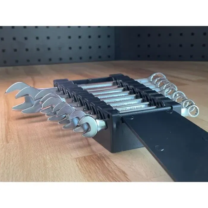 Ks Tools Juego de Llaves Combinadas Métricas 9 Piezas 922.0043 8-19 mm Caja Llave Boca Trinquete Ángulo Horquilla Ojo Inclinado 15°