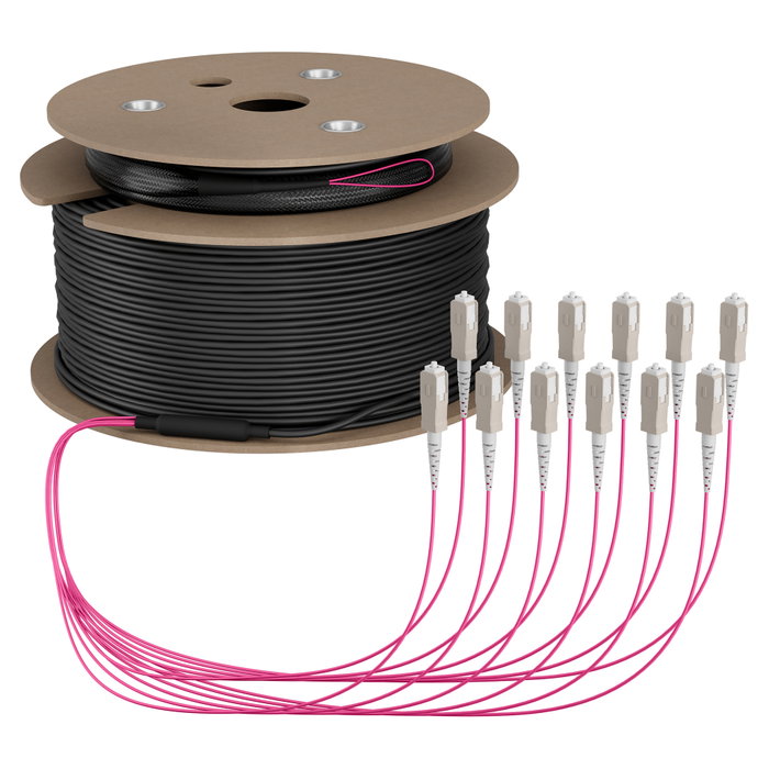 EFB Elektronik Cable de fibra óptica OM4 12G (1x12) SC-SC 160m Dca LSZH EFB Elektronik Cable de fibra óptica OM4 12G (1x12) SC-SC 160m Dca LSZH