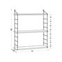 Hanah Home 3'lü Estantería de Pared de Mármol de Carrara Blanca 72x85x20cm