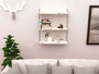 Hanah Home 3'lü Estantería de Pared de Mármol de Carrara Blanca 72x85x20cm