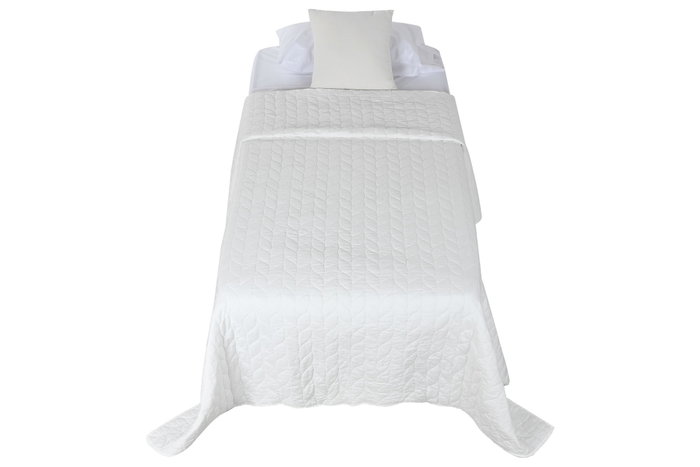 DKD Home Decor Linen collection 1c24 Colcha Blanco 260 x 180 cm (2 Unidades)