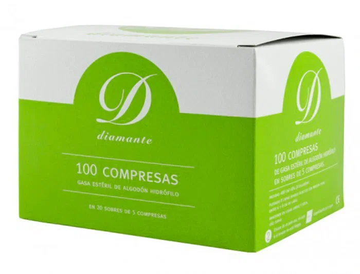 Gasa Estéril Algodón Hidrófilo Libre de Gérmenes, No Desprende Filamentos, Absorción Óptima Caja 100 Unidades