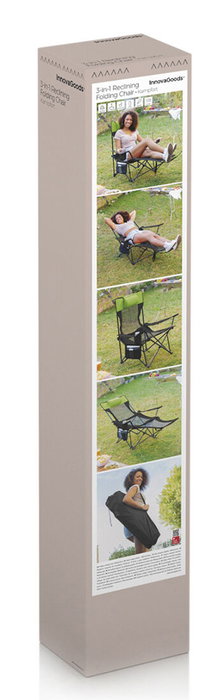 Kampfort Innova Silla Tumbona Plegable Para Camping, Silla Reclinable Plegable y Portátil