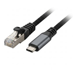 Synergy21 Cable USB 3.2 Type-C a RJ45 de 2,0m negro textil
