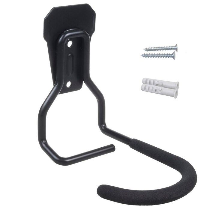 Apoyo para bicicleta maclean soporte de pared para bicicleta gancho de almacenamiento de acero vertical 20kg garaje "