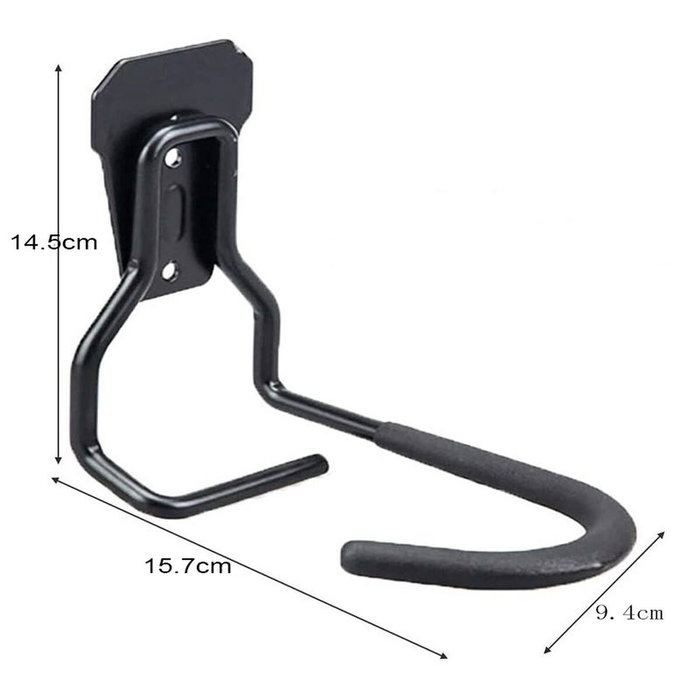 Apoyo para bicicleta maclean soporte de pared para bicicleta gancho de almacenamiento de acero vertical 20kg garaje "