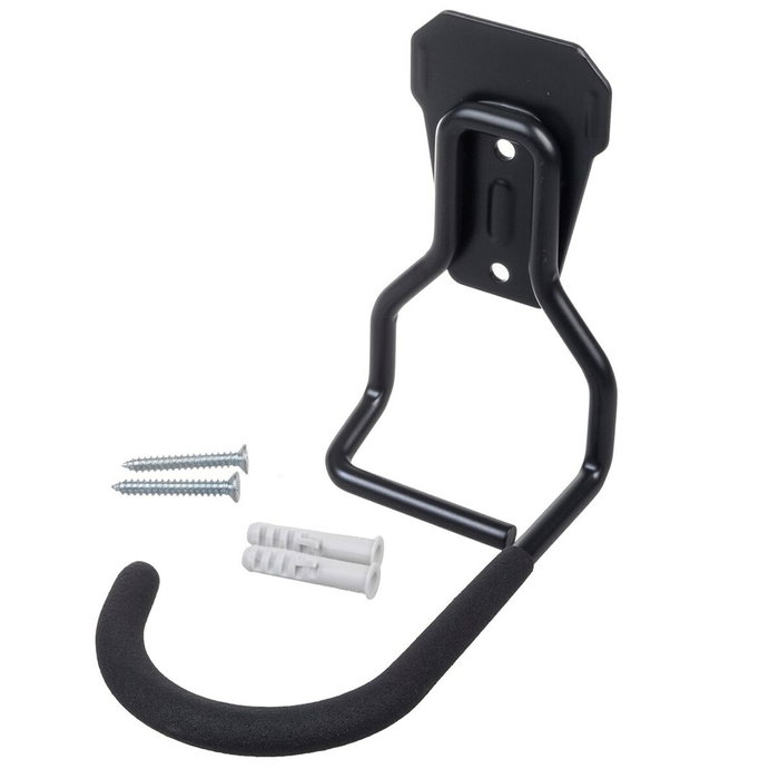 Apoyo para bicicleta maclean soporte de pared para bicicleta gancho de almacenamiento de acero vertical 20kg garaje "