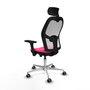 PIQUERAS Y CRESPO Silla de oficina Jorquera Rosa y Blanco con Mecanismo Sincro/Traslack