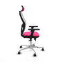 PIQUERAS Y CRESPO Silla de oficina Jorquera Rosa y Blanco con Mecanismo Sincro/Traslack