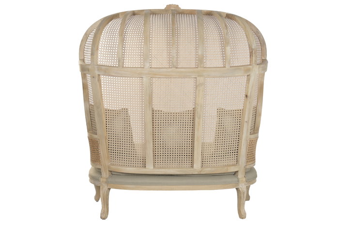 DKD Home Decor Sillón de Madera y Enea en Verde Claro y Natural DKD Home Decor Sillón de Madera y Enea en Verde Claro y Natural