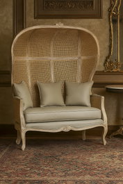 DKD Home Decor Sillón de Madera y Enea en Verde Claro y Natural
