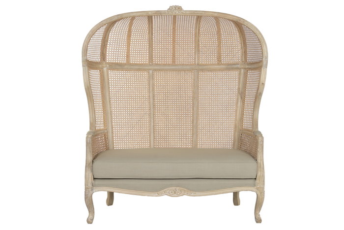 DKD Home Decor Sillón de Madera y Enea en Verde Claro y Natural DKD Home Decor Sillón de Madera y Enea en Verde Claro y Natural