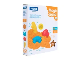 Milan Juego Arena Cinética Magic Sand con 3 Moldes Bolsa 453g para Niños