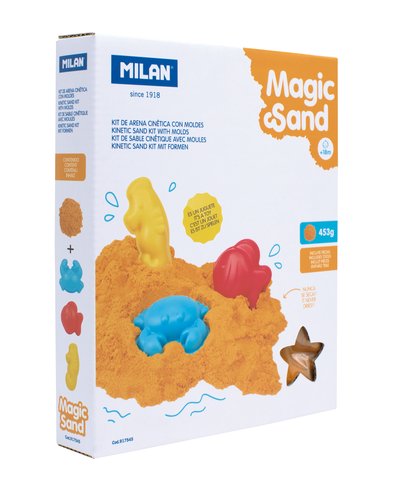 Milán Kit de arena cinética Magic Sand con 3 moldes