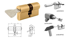 MCM Cilindro de Seguridad Doble Embrague 40x30 R-15 Latón
