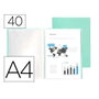 Liderpapel Carpeta con 40 fundas polipropileno DIN A4 verde manzana opaco