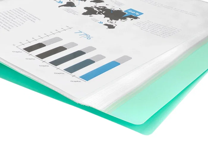Liderpapel Carpeta Escaparate 40 Fundas Polipropileno DIN A4 Verde Manzana Opaco