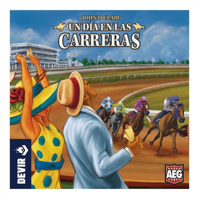 Devir Un Día en las Carreras - Juego de mesa de apuestas en tiempo real para 2-9 jugadores, 50 min, a partir de 10 años, idioma castellano