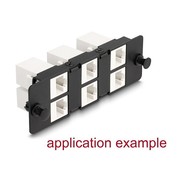 DeLOCK Panel adaptador para módulos Keystone 6 puertos negro