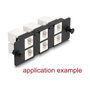 DeLOCK Panel adaptador para módulos Keystone 6 puertos negro
