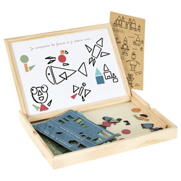 Jeux 2 momes Juego Formas Geométricas Montessori con Pizarra Magnética y Tarjetas para Niños Mayores de 6 Años