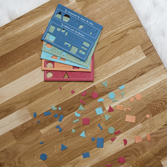 Jeux 2 momes Juego Formas Geométricas Montessori con Pizarra Magnética y Tarjetas para Niños Mayores de 6 Años