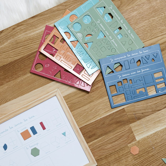 Jeux 2 momes Juego Formas Geométricas Montessori con Pizarra Magnética y Tarjetas para Niños Mayores de 6 Años