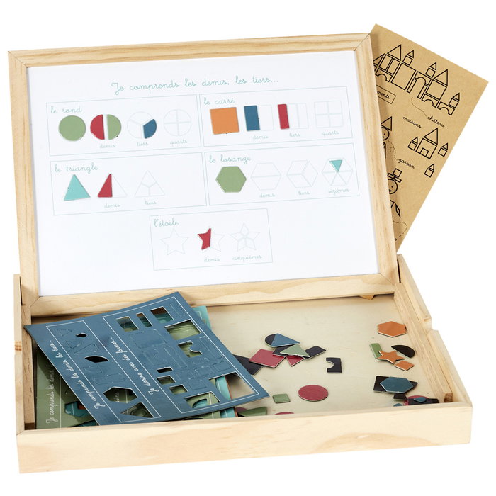 Jeux 2 momes Juego Formas Geométricas Montessori con Pizarra Magnética y Tarjetas para Niños Mayores de 6 Años
