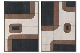DKD Home Decor Cuadro Velvet PS Abstracto Surtido de 2 Piezas