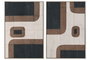DKD Home Decor Cuadro Velvet PS Abstracto Surtido de 2 Piezas