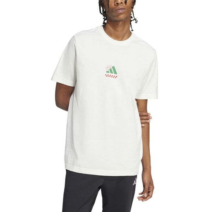 Camiseta de Manga Corta Hombre Adidas Pizza Blanco 13-14 Años