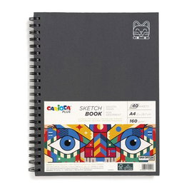 CARIOCA Bloc de Dibujo Plus Tapa Dura Liso Grano Fino A4 160g 40h