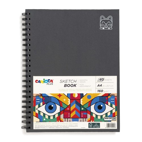 CARIOCA Bloc de Dibujo Plus Tapa Dura Liso Grano Fino A4 160g 40h CARIOCA Bloc de Dibujo Plus Tapa Dura Liso Grano Fino A4 160g 40h
