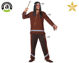 Disfraz Indio Hombre Adulto Marrón Oscuro M-L
