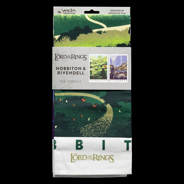 Weta Workshop Juego de 2 Paños de Cocina El Señor de los Anillos Rivendell & Hobbiton 70 cm