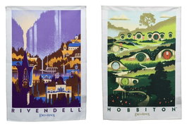 Weta Workshop Juego de 2 Paños de Cocina El Señor de los Anillos Rivendell & Hobbiton 70 cm