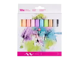 Talens Ecoline Pack 10 Brush Pen Pastel Acuarelables Punta Pincel