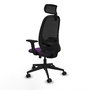 PIQUERAS Y CRESPO Silla de oficina Cilanco con mecanismo Sincro, Morado y Negro