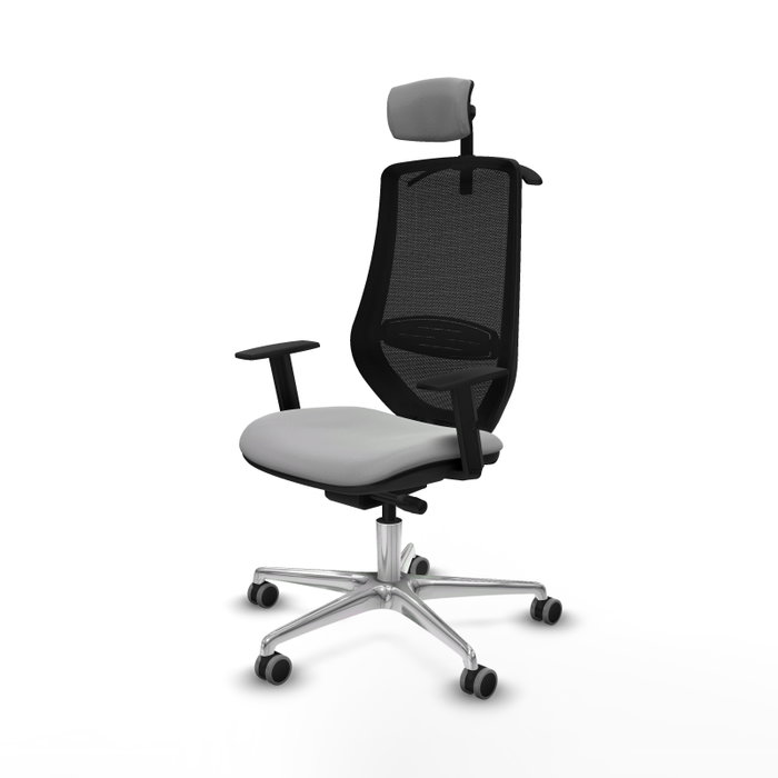 PIQUERAS Y CRESPO Silla de oficina Mardos con mecanismo Sincro/Traslack, Gris claro y Negro