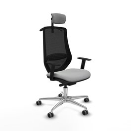 PIQUERAS Y CRESPO Silla de oficina Mardos con mecanismo Sincro/Traslack, Gris claro y Negro
