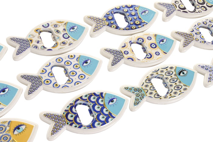 DKD Home Decor Imanes Atlantico Azul Blanco 72 Unidades 1 x 5.5 x 11.5 cm