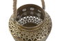 DKD Home Decor Portavelas Metal y Cristal Envejecido Dorado